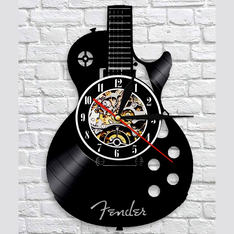 MelodicVinyl™ – Retro Vinyl-Gitarren Wanduhr für Musikliebhaber