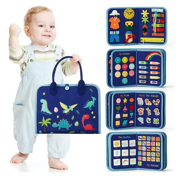 Montessori Educational Book™ – Interaktives Lernbuch aus Filz zur Förderung der Feinmotorik & Alltagsfähigkeiten für Kinder (ab 1 Jahr)