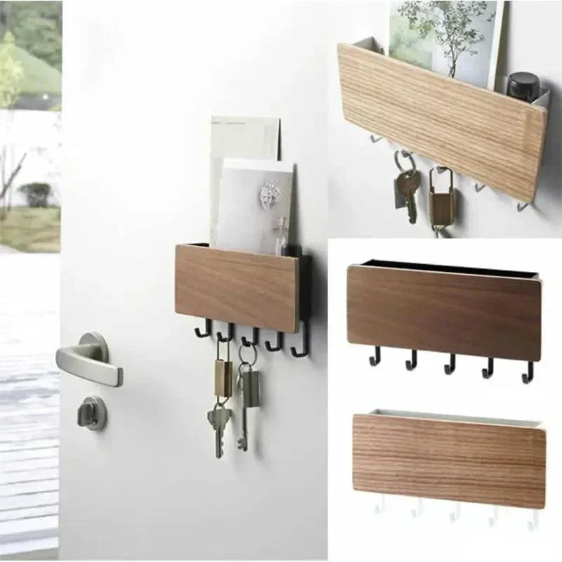 KeyNest™ Schlüsselhalter – Wand-Schlüsselaufbewahrung aus Bambus & ABS im modernen Design