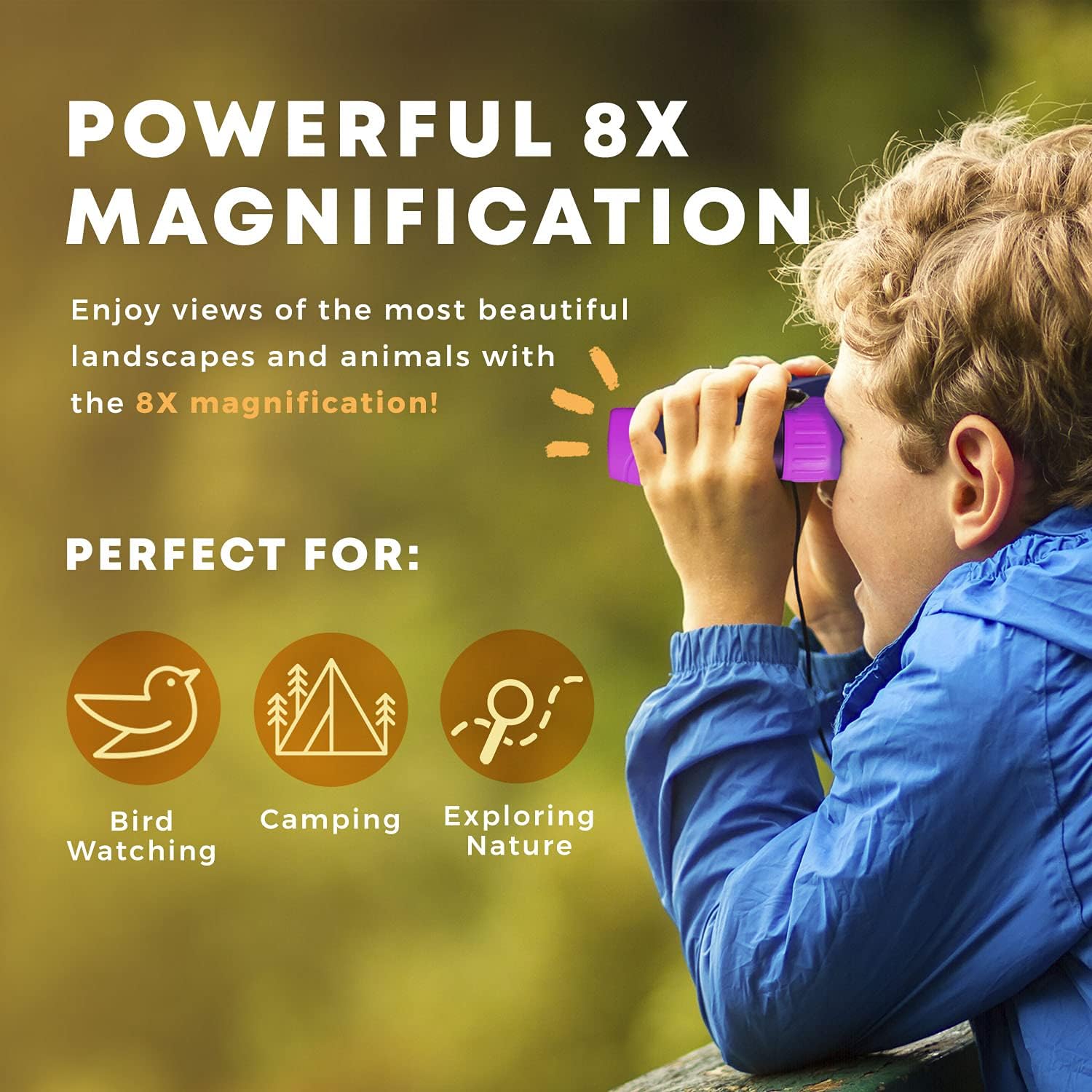 NatureScope™ Kinder Fernglas – 8×21, robust & leicht, Outdoor Abenteuer Fernglas für Kinder