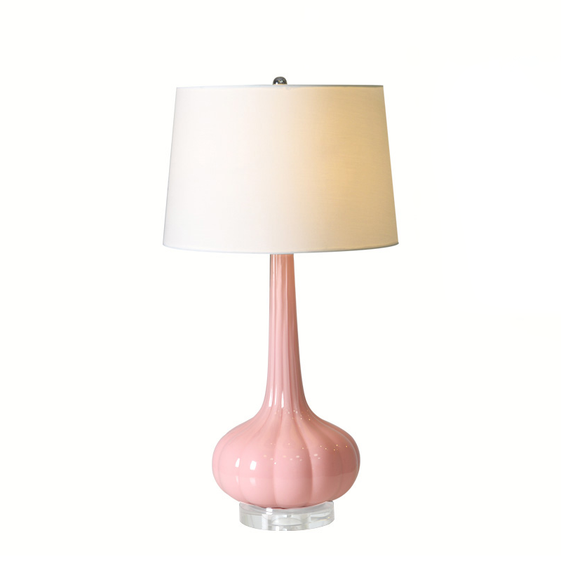 PureGlow™ Tischlampe – Elegante Keramik-Designlampe mit weißem Stoffschirm