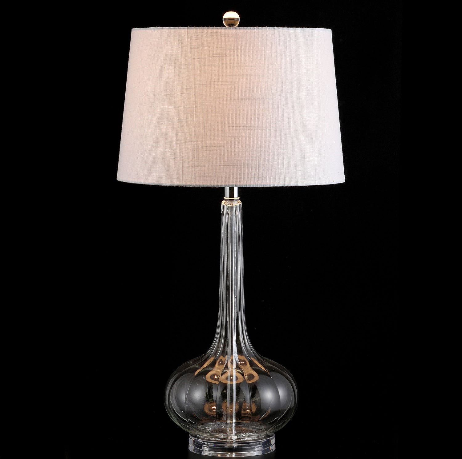 PureGlow™ Tischlampe – Elegante Keramik-Designlampe mit weißem Stoffschirm
