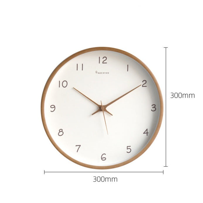 TimberClock™ – Runde Analoge Wanduhr aus Massivholz, Naturdesign, 30 cm