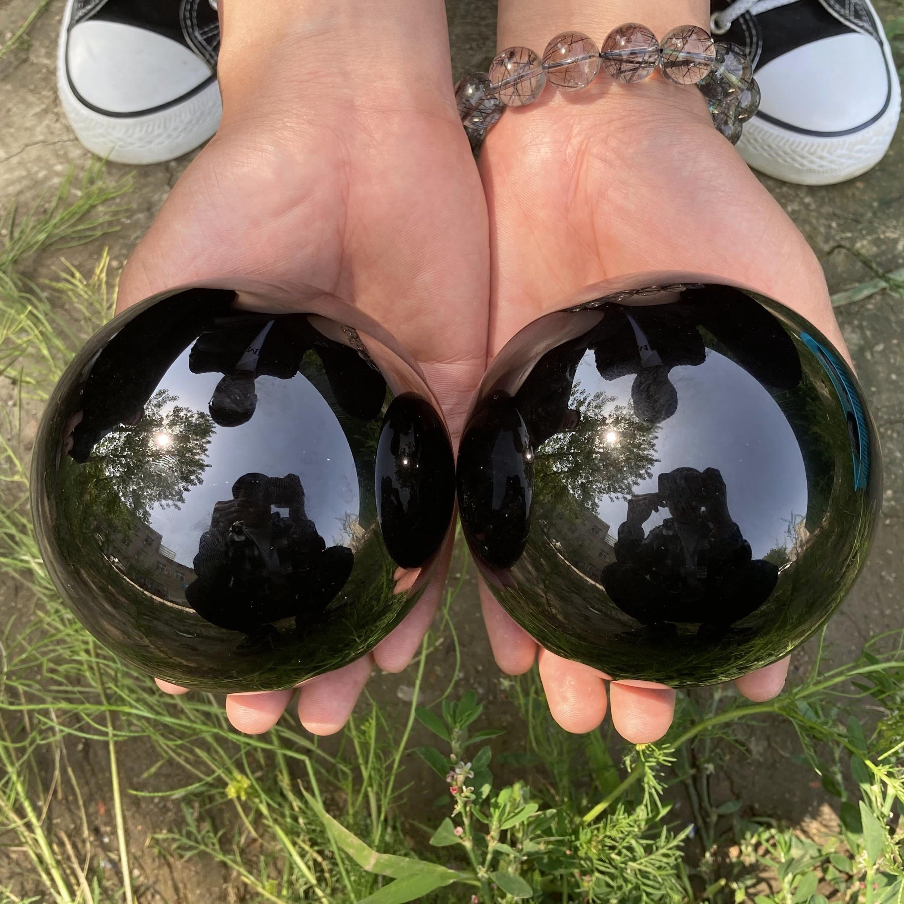 ObsidianSphere™ – Natürliche Obsidian Kristallkugel für Energie, Balance & Dekoration