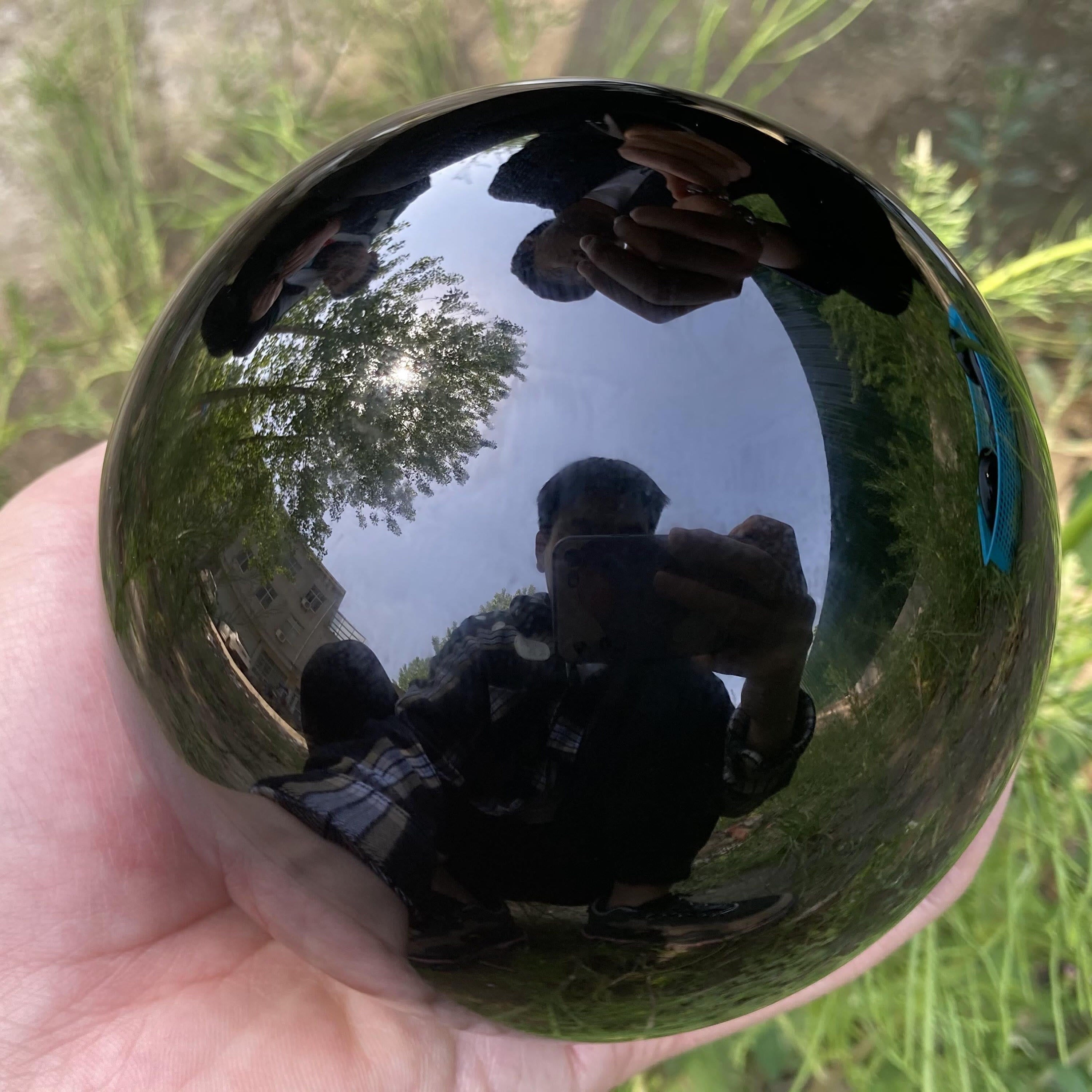 ObsidianSphere™ – Natürliche Obsidian Kristallkugel für Energie, Balance & Dekoration