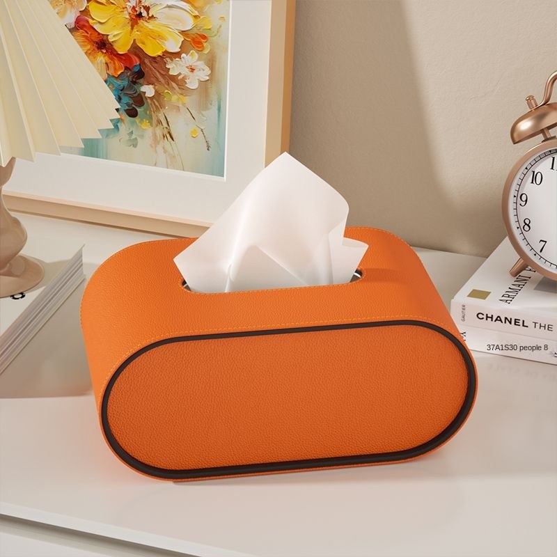 OvalElegance™ – Elegante Taschentuchbox aus Premium-Leder für stilvolle Wohnräume
