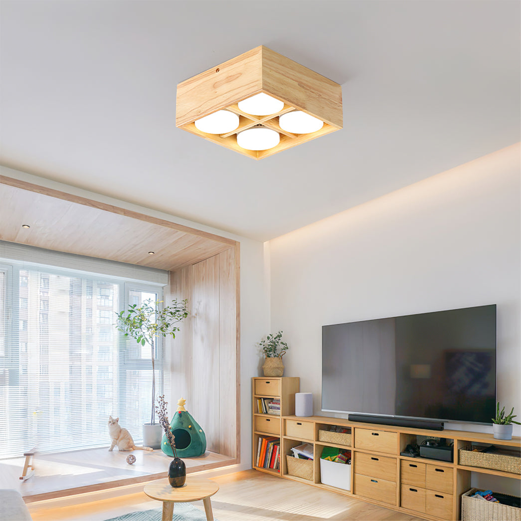 OzawaGlow™ Deckenleuchte – Holz-LED-Deckenlampe für warme Wohnatmosphäre