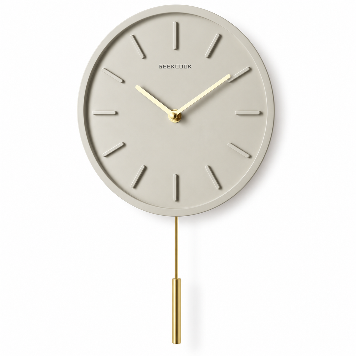 PendulumCraft™ Skandinavische Wanduhr – Zement & Metall Pendel, 30 cm, minimalistisches Design, Quarzwerk - Less Goods