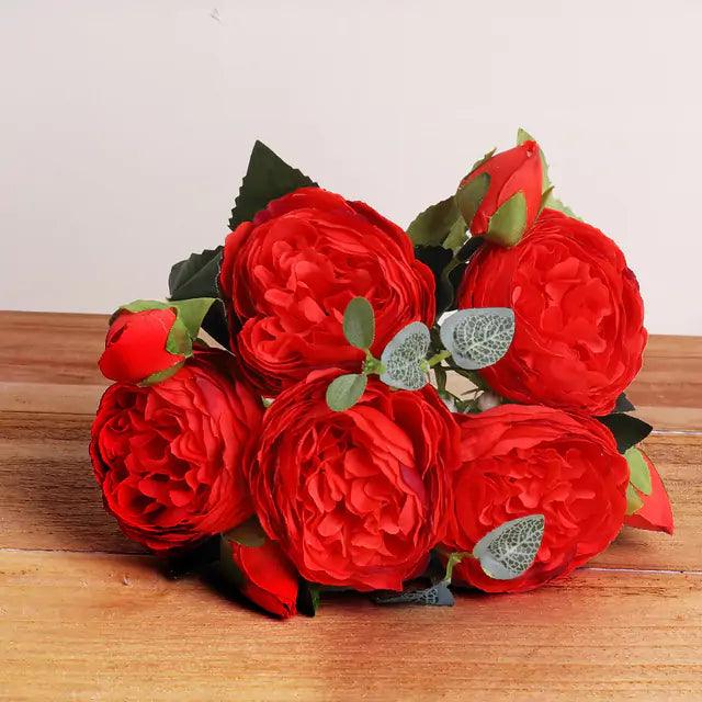 PeonyBliss™ – Realistisches Seidenpfingstrosen-Bouquet für zeitlose Wohn-Dekoration