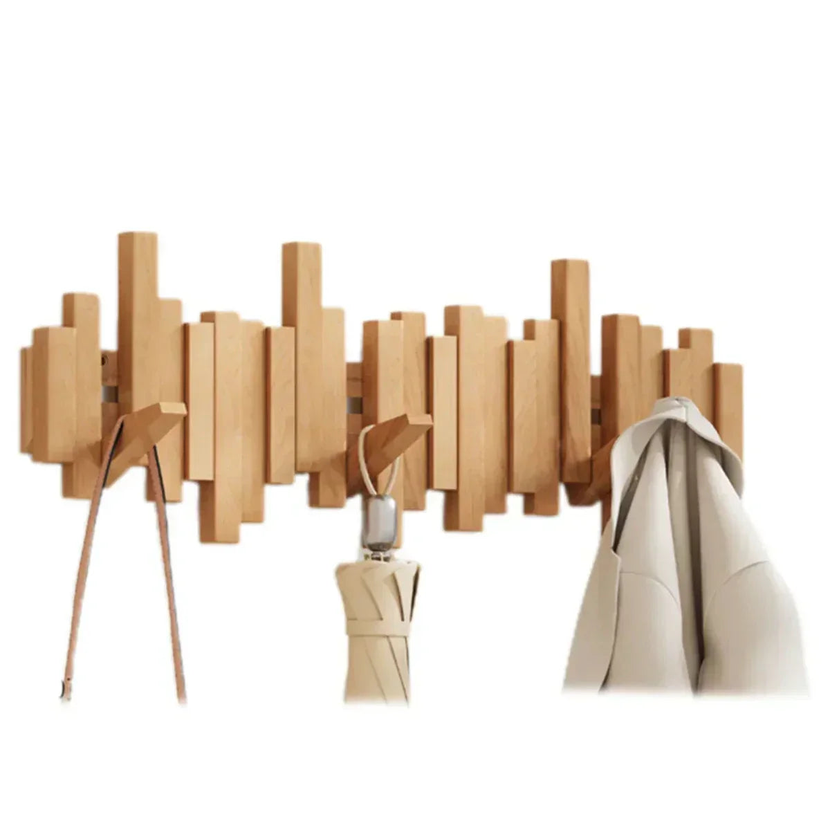 PianoWood™ – Minimalistischer Wand-Kleiderhaken aus Holz für Flur, Schlafzimmer & Büro