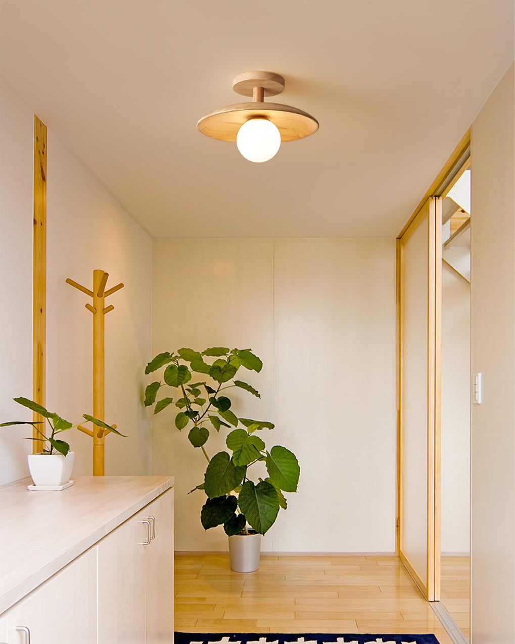 CelestialGlow™ Deckenleuchte – Natürliche Holz-Designlampe für niedrige Decken