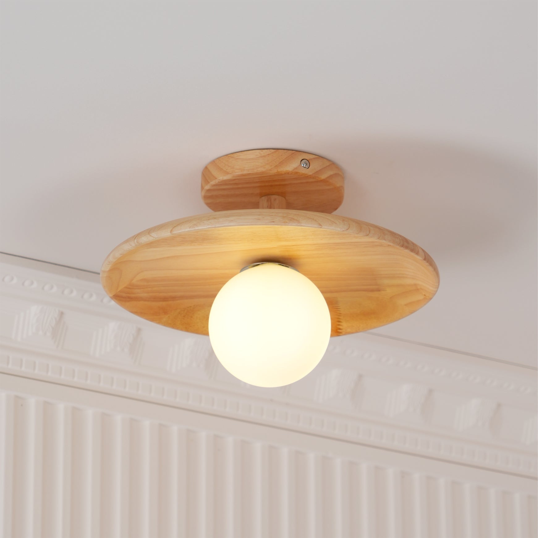 CelestialGlow™ Deckenleuchte – Natürliche Holz-Designlampe für niedrige Decken