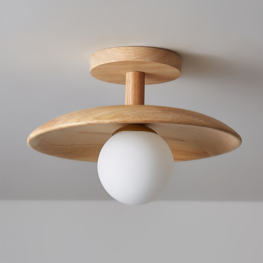 CelestialGlow™ Deckenleuchte – Natürliche Holz-Designlampe für niedrige Decken