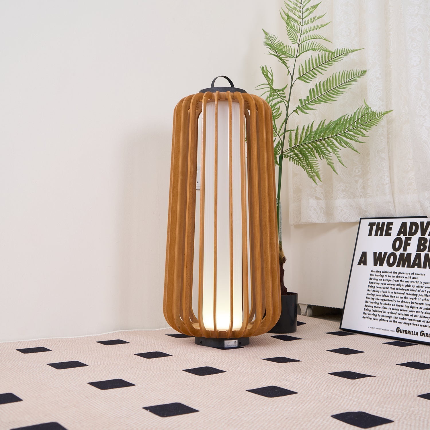 TimberGlow™ Legno Outdoor Tischleuchte – Wiederaufladbare LED-Außenlampe aus Edelstahl & Holz für Terrasse & Garten