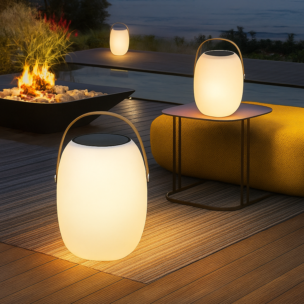 Lumetrae™ Elegant Portable Solar Patio Lamp – Tragbare Solar-Terrassenleuchte mit warmem LED-Licht