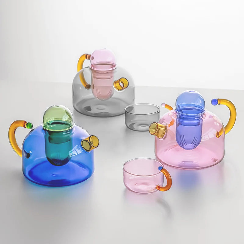 PrismGlass™ – Farbenfrohes Borosilikat-Teeset aus Glas