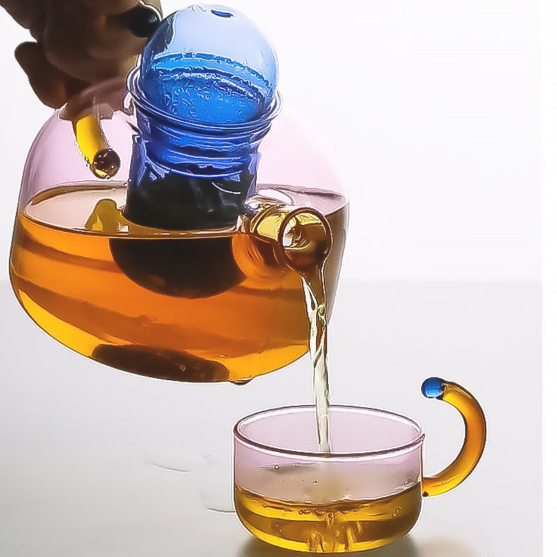PrismGlass™ – Farbenfrohes Borosilikat-Teeset aus Glas