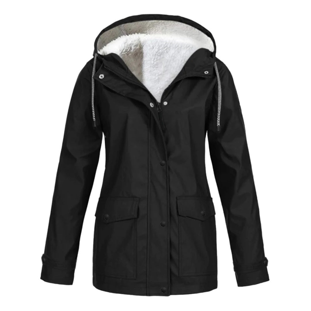 DrizzleGlow | Trendige wasserdichte Jacke mit kuscheligem Fleece