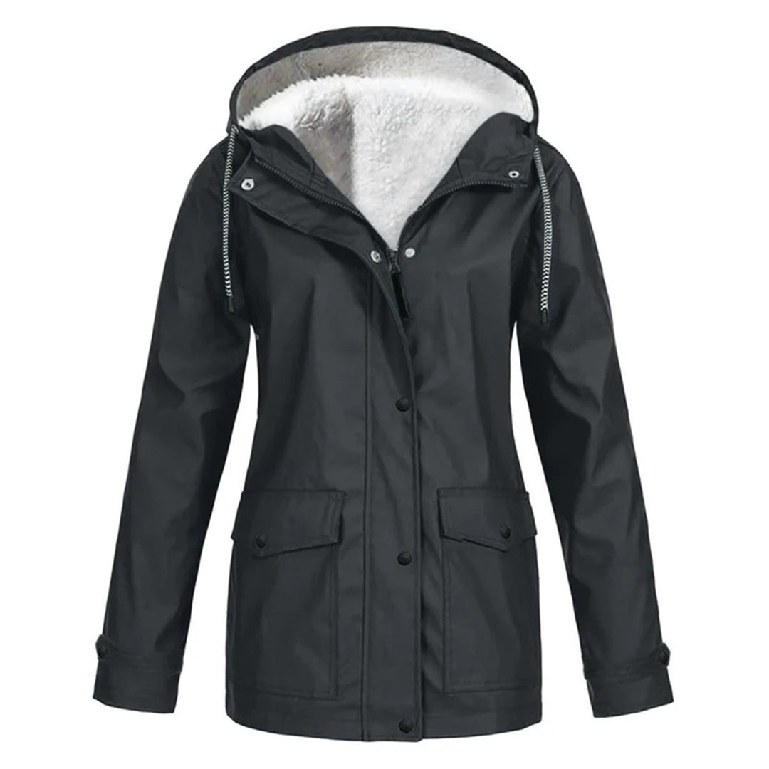 DrizzleGlow | Trendige wasserdichte Jacke mit kuscheligem Fleece