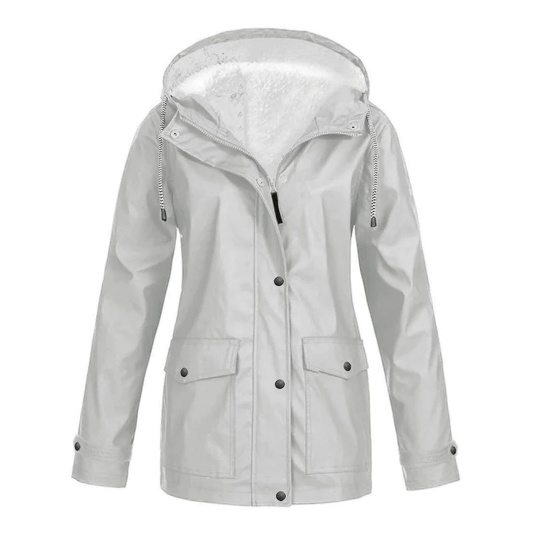 DrizzleGlow | Trendige wasserdichte Jacke mit kuscheligem Fleece