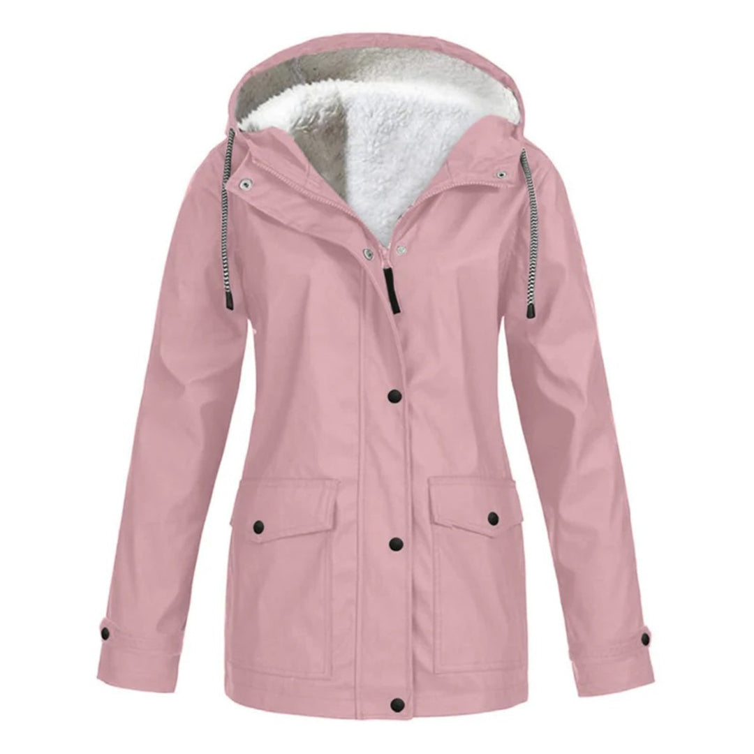 DrizzleGlow | Trendige wasserdichte Jacke mit kuscheligem Fleece