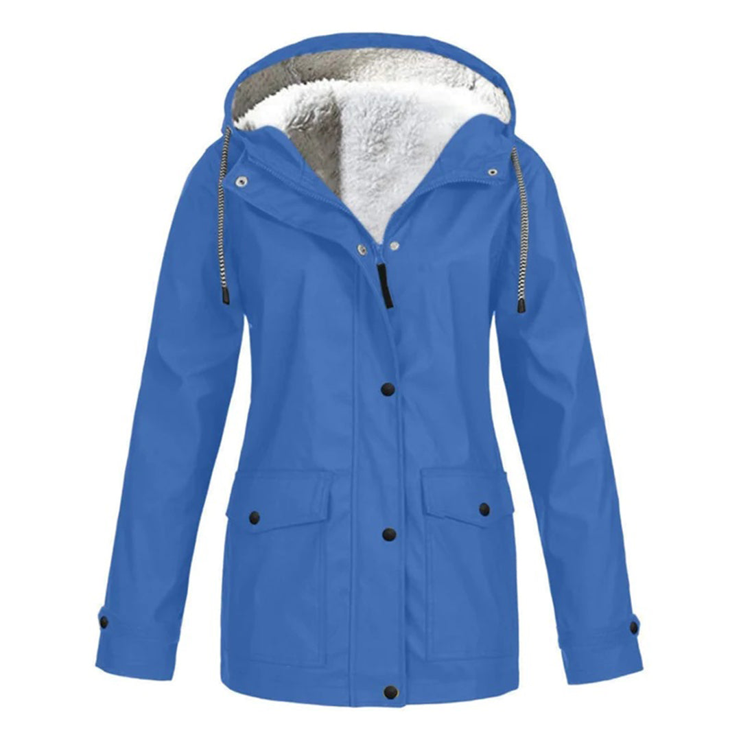 DrizzleGlow | Trendige wasserdichte Jacke mit kuscheligem Fleece
