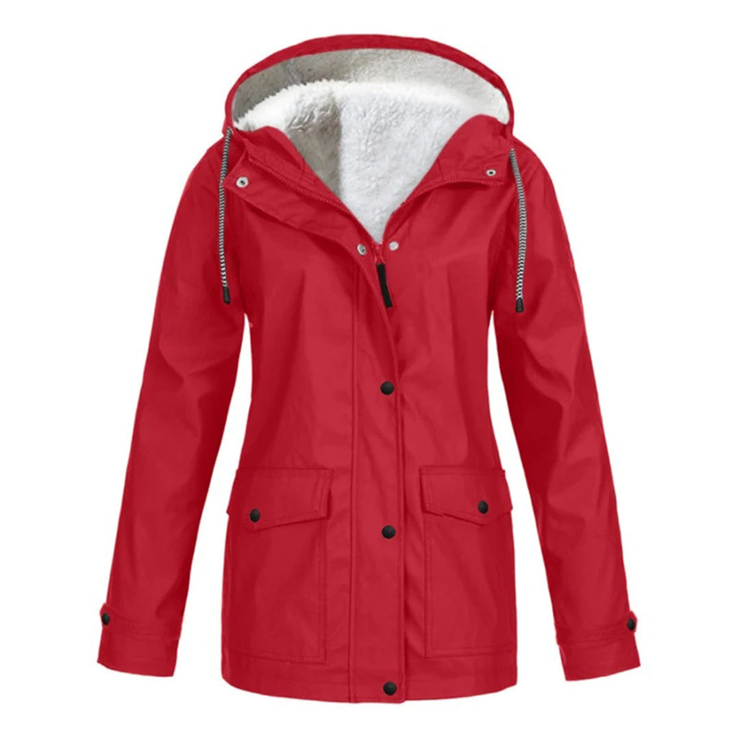 DrizzleGlow | Trendige wasserdichte Jacke mit kuscheligem Fleece