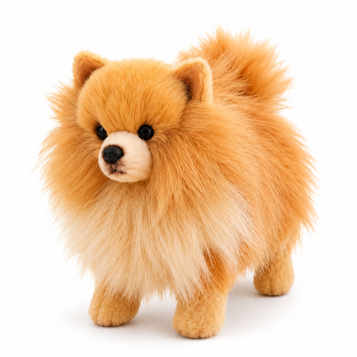 PuffyPomeranian™ – Flauschiger Pomeranian Plüschhund | Ultra-Weiches Kuscheltier für Kinder (30 cm)