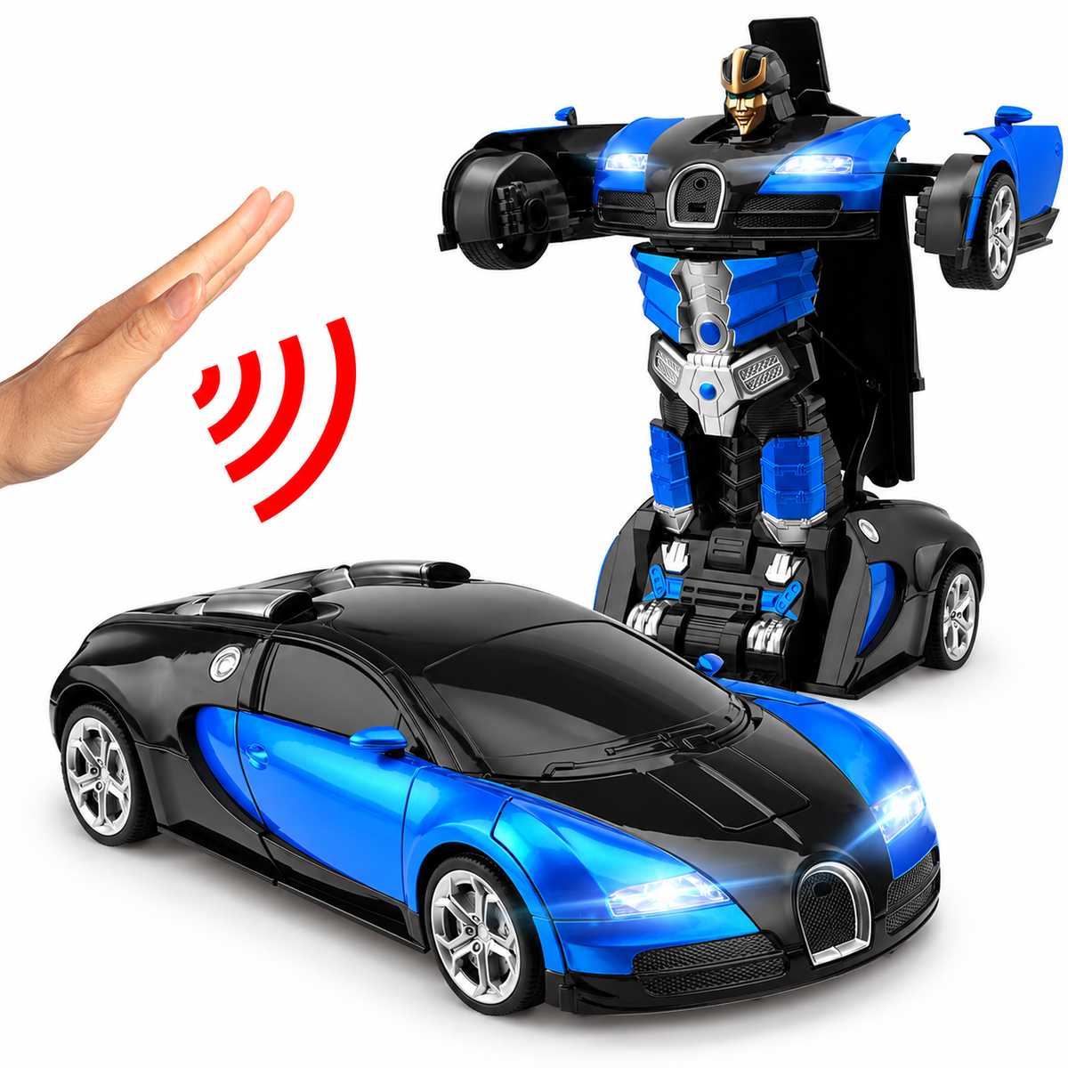 RoboDrive™ – 2-in-1 Transformierbares RC Auto & Roboter mit Licht & Sound
