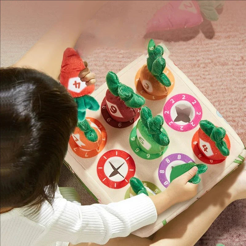 RootExplorer™ Montessori Baby Spielzeug – Sinnes-Lernspielzeug mit Plüsch-Karotten für Motorik & Sensorik (6–24 Monate)