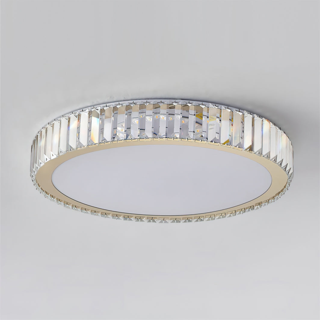 LuxeCrystalAura™ Deckenleuchte – Elegante LED-Kristalllampe mit Gold-Finish