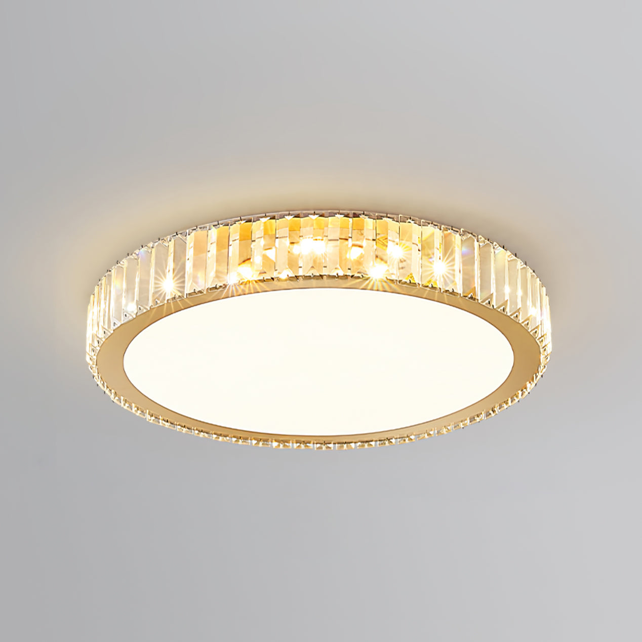 LuxeCrystalAura™ Deckenleuchte – Elegante LED-Kristalllampe mit Gold-Finish