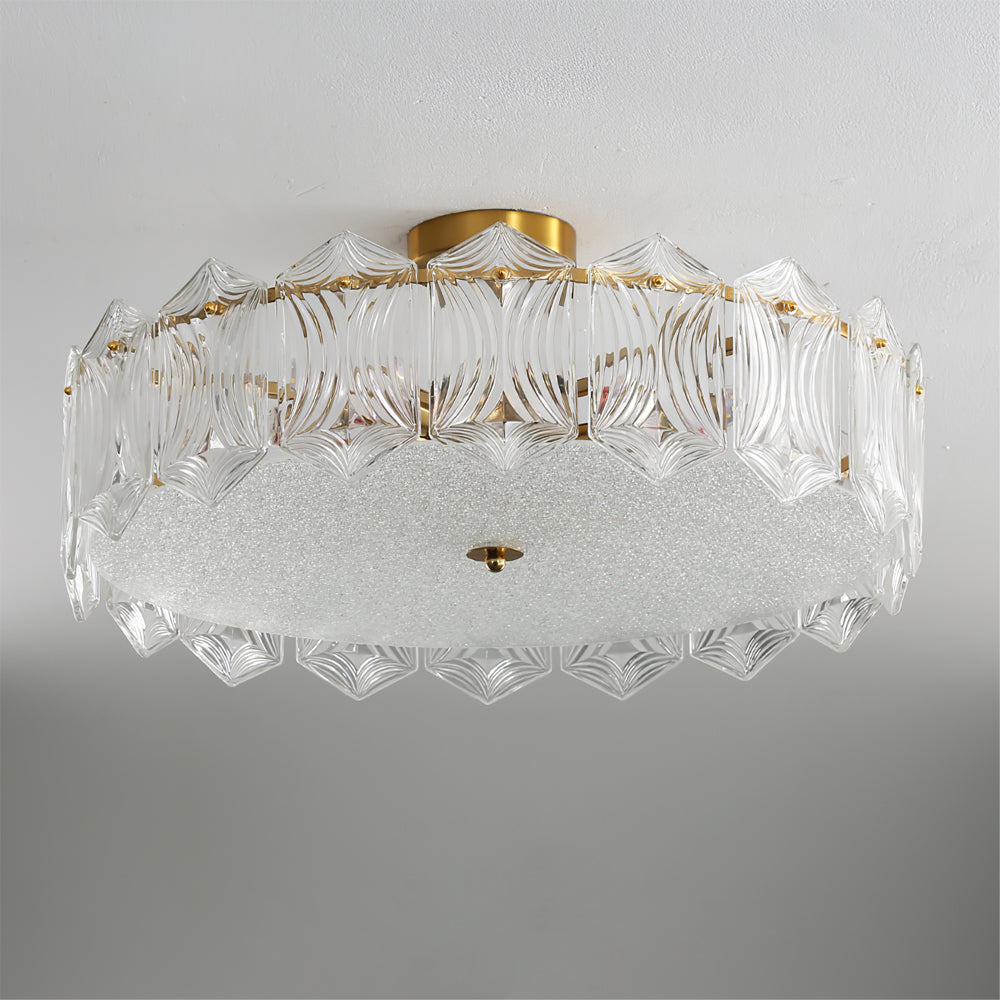 RubyAura™ Deckenleuchte – Glamouröse runde Design-Deckenlampe mit Glas & Messingoptik