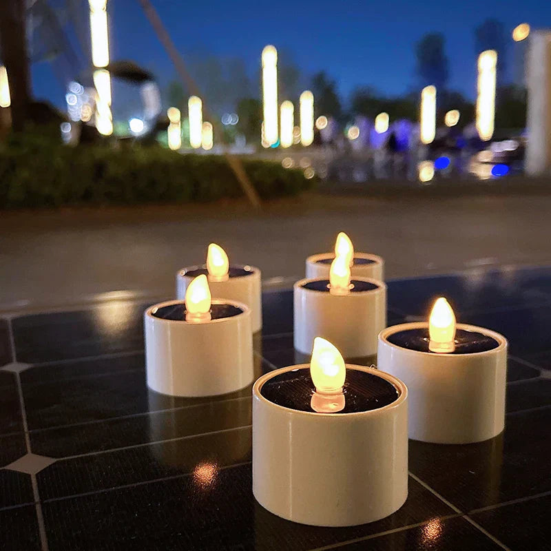 Solarglow™ Solar Flickering LED Candles – 6er-Set flammenlose Solar-LED-Kerzen für Garten & Balkon
