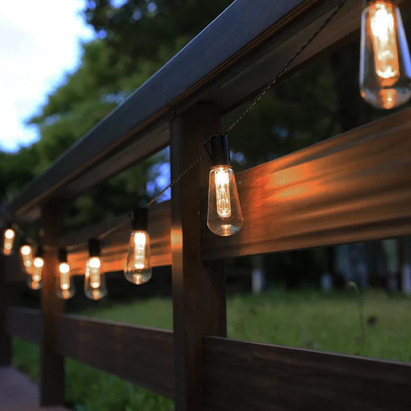 Solar Edison String Lights™ – Solarbetriebene Retro-Edison-Lichterkette für Garten & Terrasse