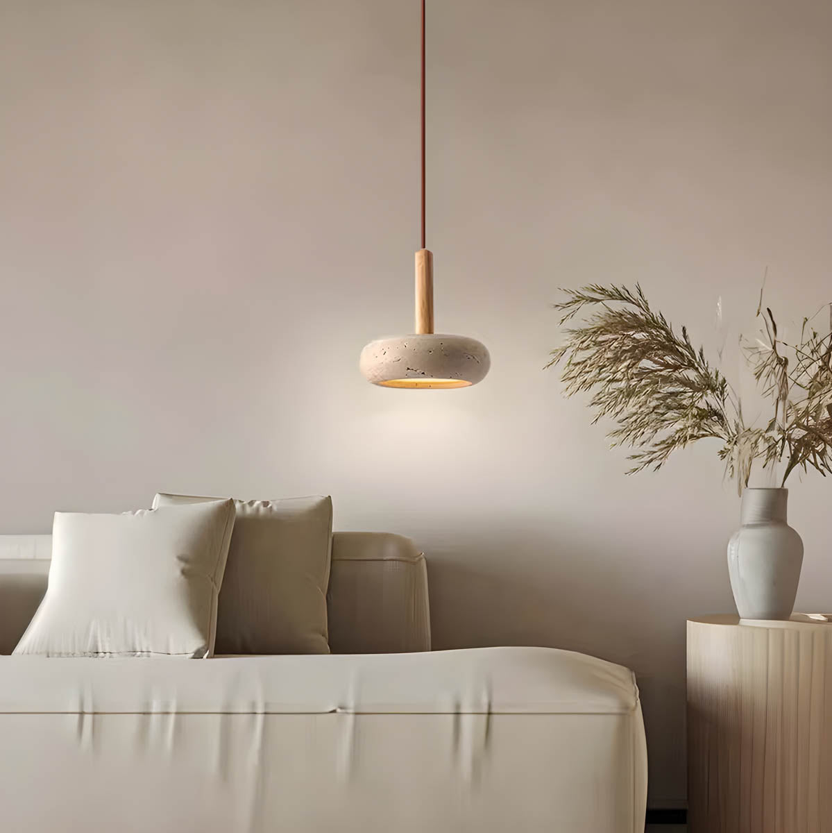 StoneAura™ – Elegante Naturstein-Pendelleuchte aus Travertin