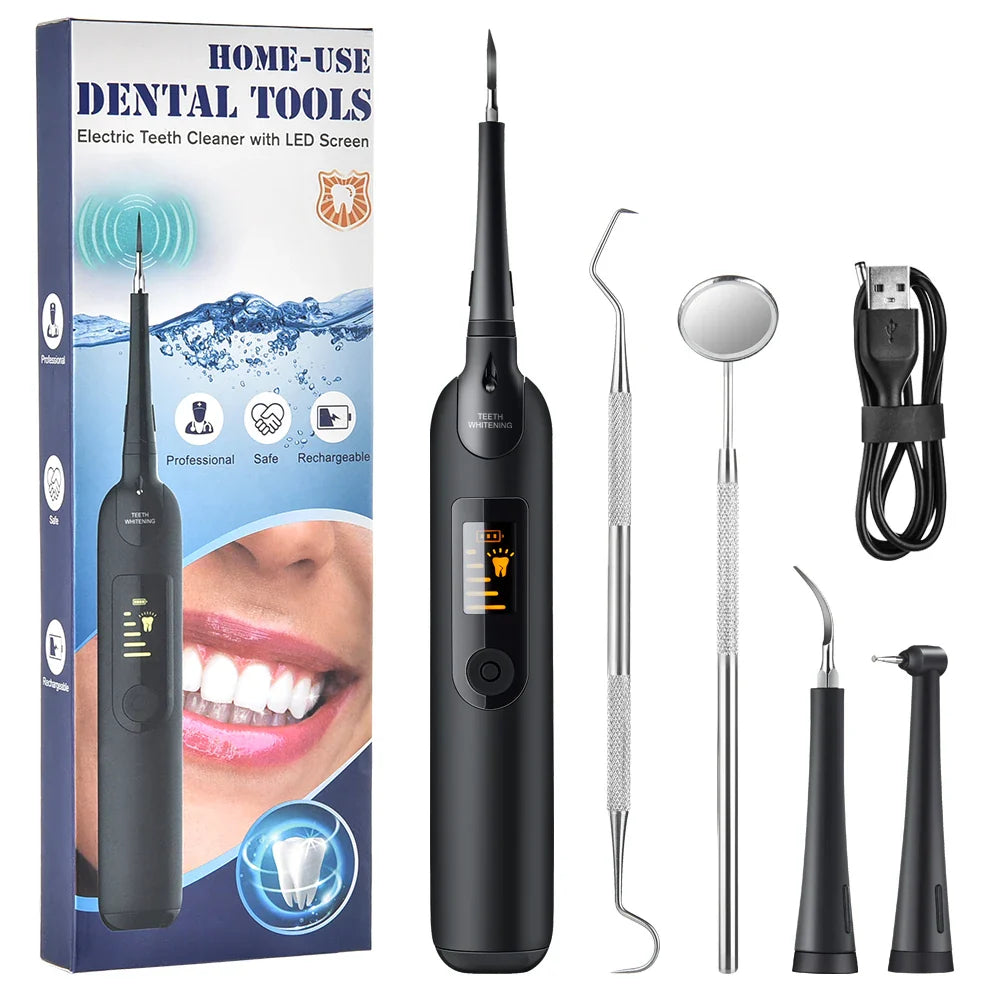 WhiteSpark™ Elektrischer 6-Stufen Zahnreiniger & Teeth Whitening – Wasserdicht, USB-C, Plaque & Zahnstein Entferner