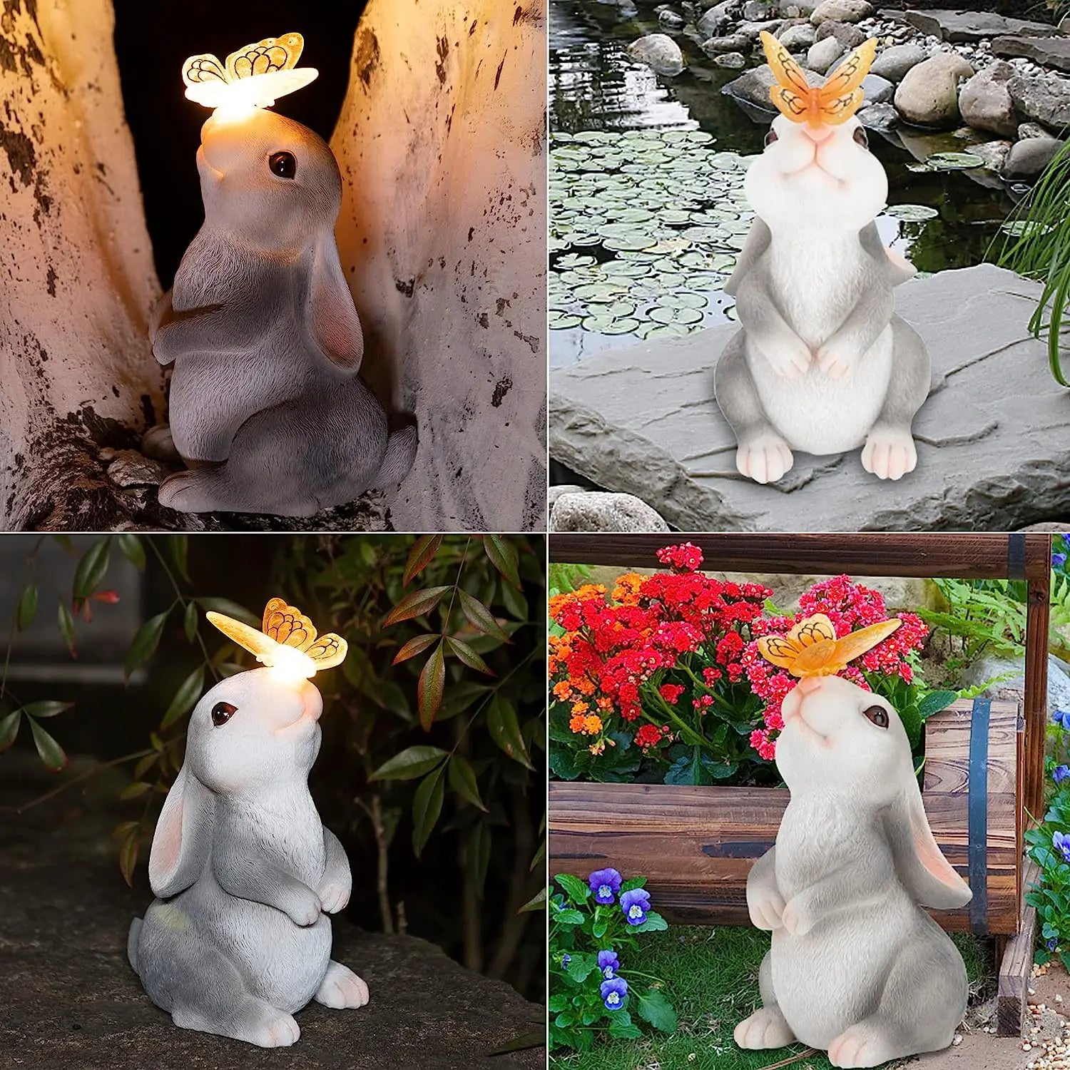 BunnyGlow™ Solar Garden Lamp – Solar-Gartenleuchte mit Hasen- & Schmetterlingsdesign