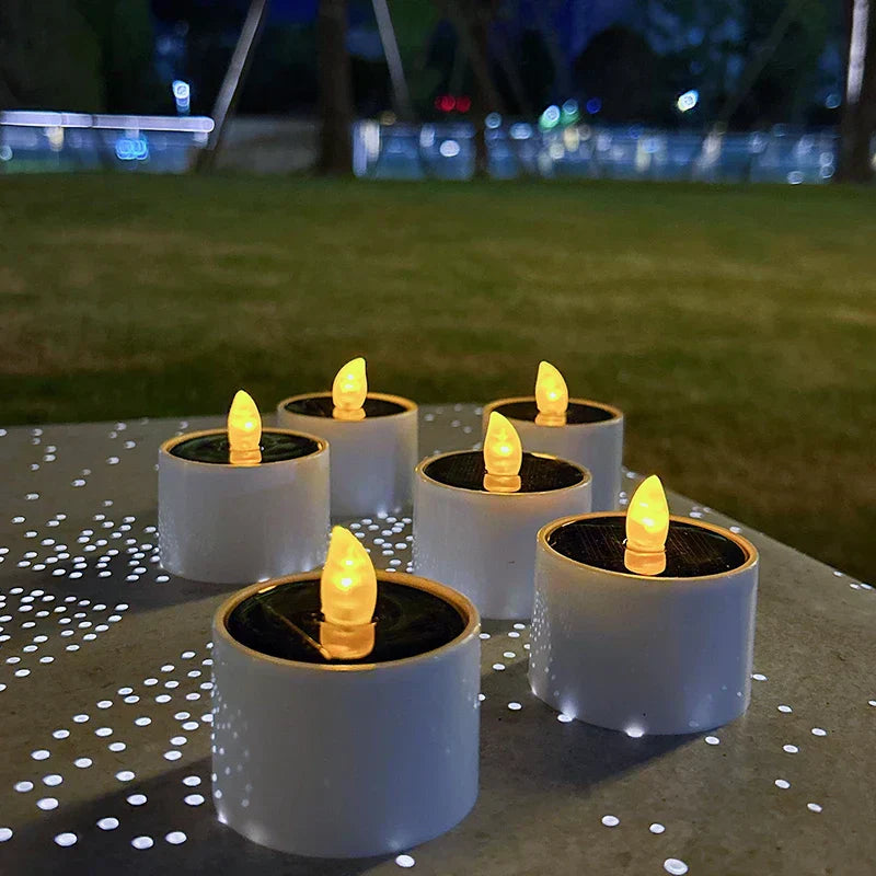 Solarglow™ Solar Flickering LED Candles – 6er-Set flammenlose Solar-LED-Kerzen für Garten & Balkon