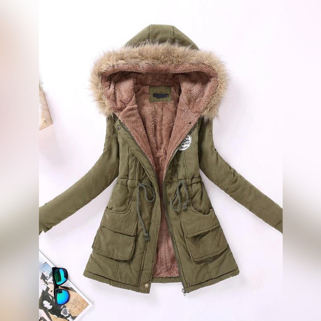 Kyline | Damen Warmer & Bequemer Winter Parka mit Kapuze und Stickereidetails