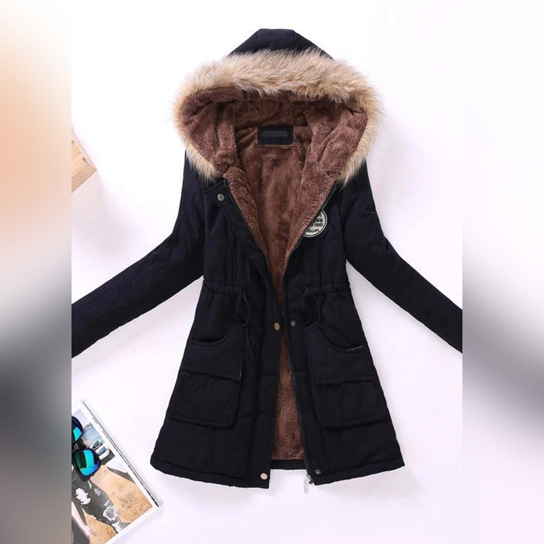 Kyline | Damen Warmer & Bequemer Winter Parka mit Kapuze und Stickereidetails