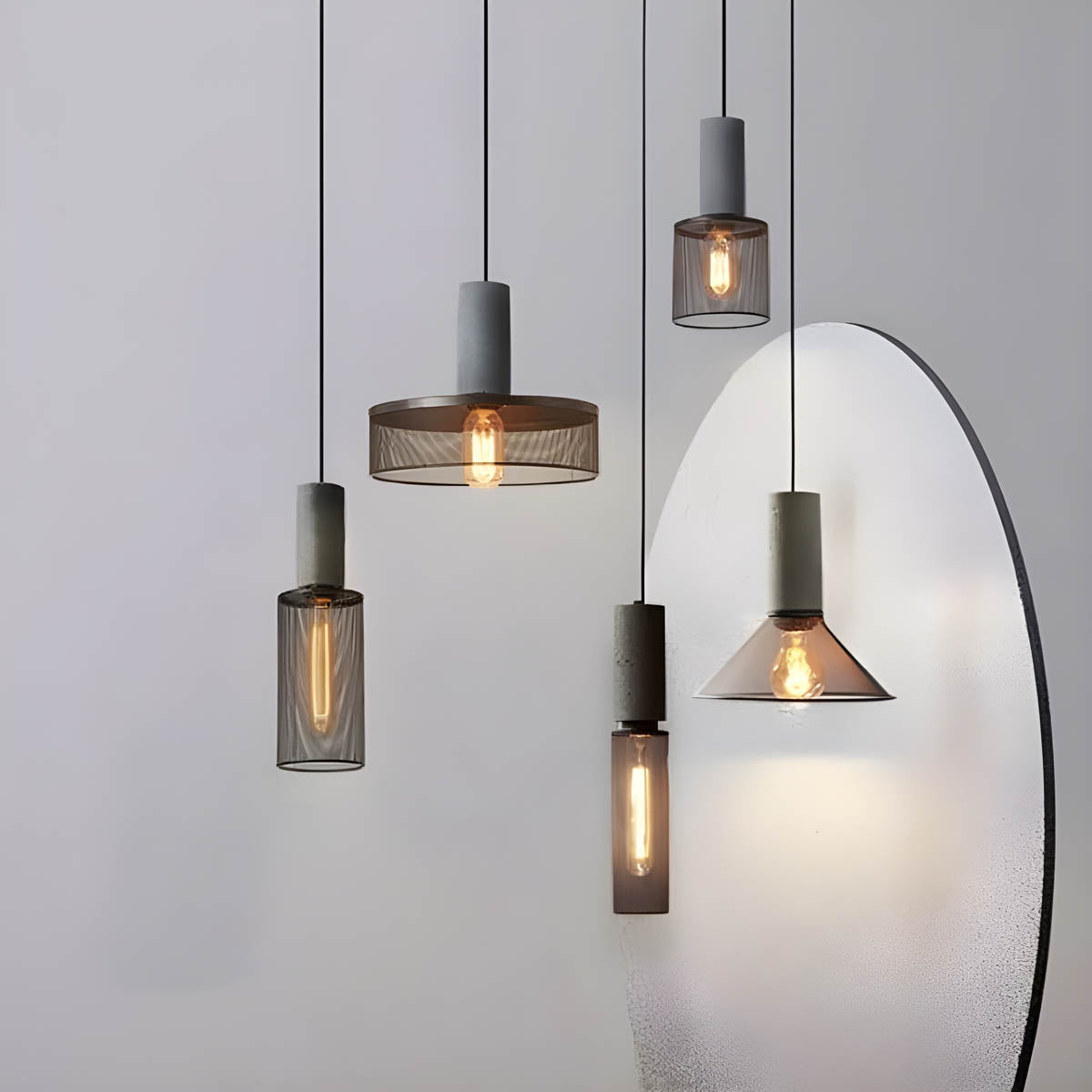 SteelLume™ Pendelleuchte – Industrielle Hängelampe aus Beton & Eisen (E27 LED, höhenverstellbar)