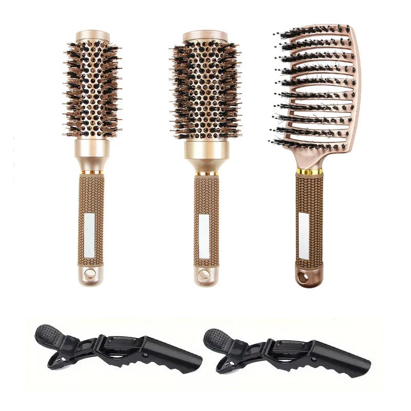 BlowOut Pro™ – Ionic Wildschweinborsten Rundbürsten-Set für Salon-Styling zuhause