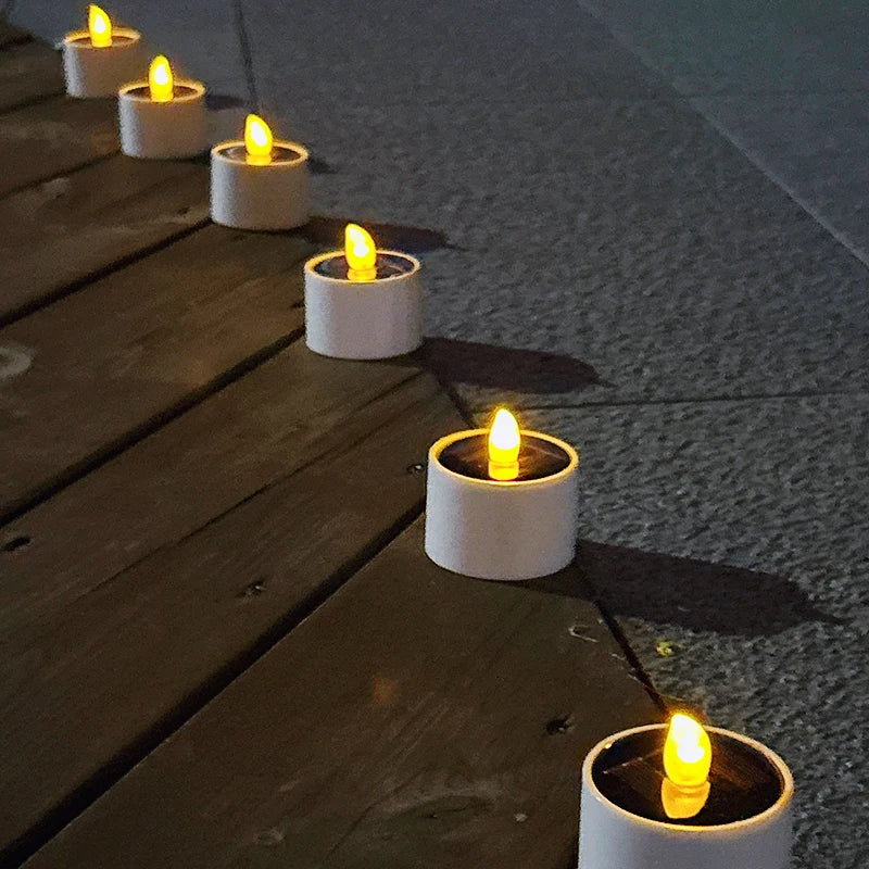 Solarglow™ Solar Flickering LED Candles – 6er-Set flammenlose Solar-LED-Kerzen für Garten & Balkon