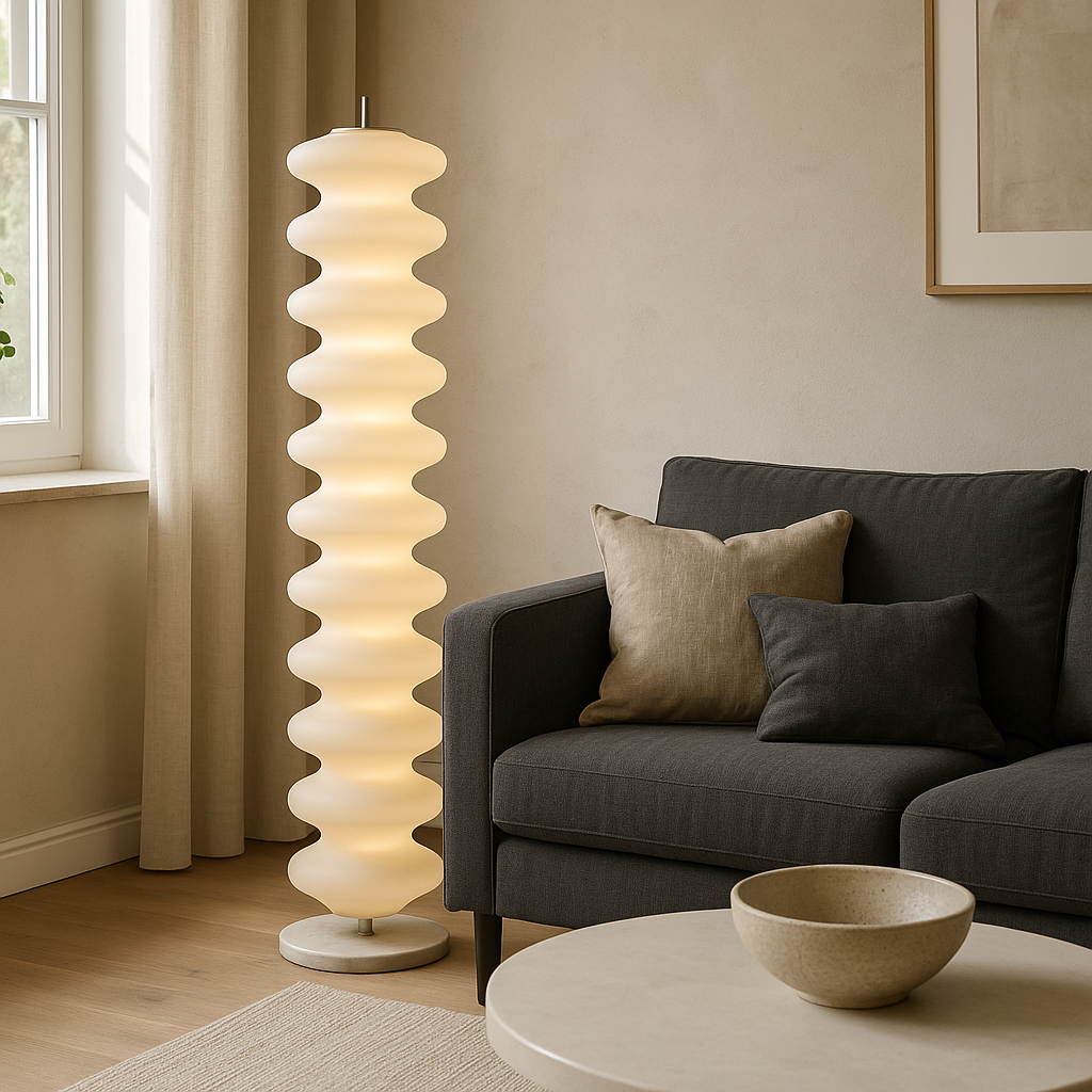Elarin™ Scandinavian LED Floor Lamp – Moderne Design-Stehlampe mit skulpturaler Wellenform