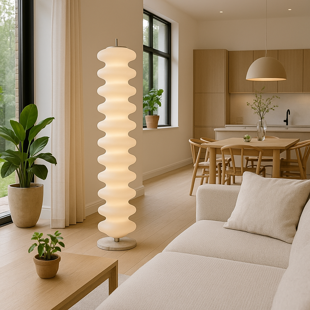 Elarin™ Scandinavian LED Floor Lamp – Moderne Design-Stehlampe mit skulpturaler Wellenform