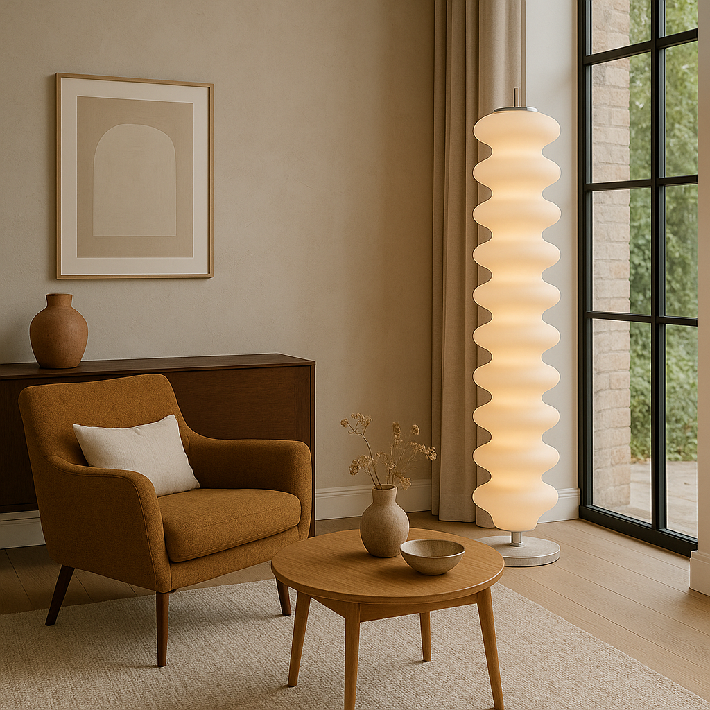 Elarin™ Scandinavian LED Floor Lamp – Moderne Design-Stehlampe mit skulpturaler Wellenform