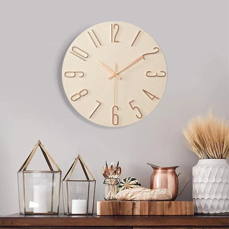 ScandiTick™ – Rahmenlose Holz-Wanduhr im minimalistischen Nordic-Design