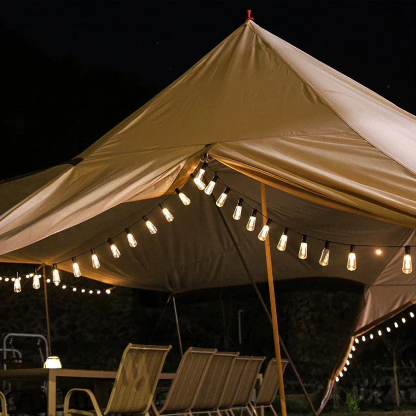 Solar Edison String Lights™ – Solarbetriebene Retro-Edison-Lichterkette für Garten & Terrasse