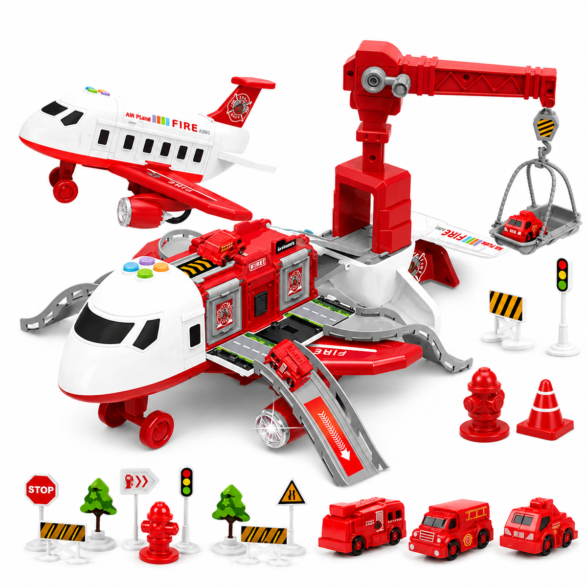 SkyAdventurePlane™ – Interaktives Spielzeugflugzeug mit Zubehör | Lernspielzeug für Kinder ab 1 Jahr (Gelb/Blau/Rot)